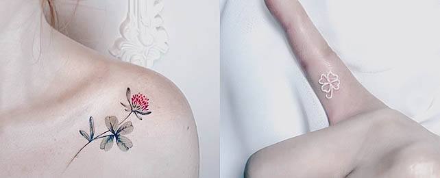Top 100 Best Four Leaf Clover Tattoos For Women - Lucky Design Ideas