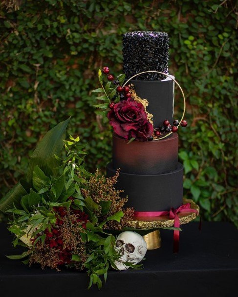 Four Tiered Halloween Wedding Cake