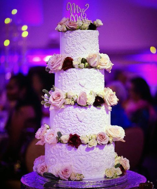 Four Tiered Red Velvet Wedding Cake