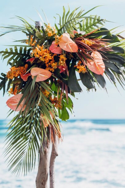 Fragrant Flowers Decor Tropical Wedding Beach