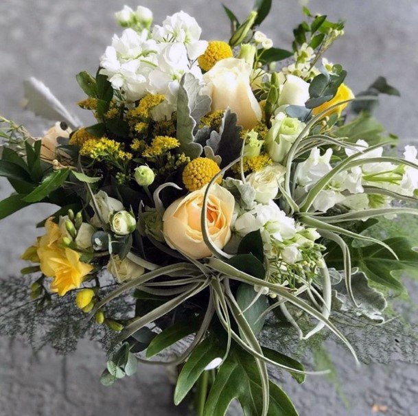 Fragrant White And Yellow Wedding Flowers