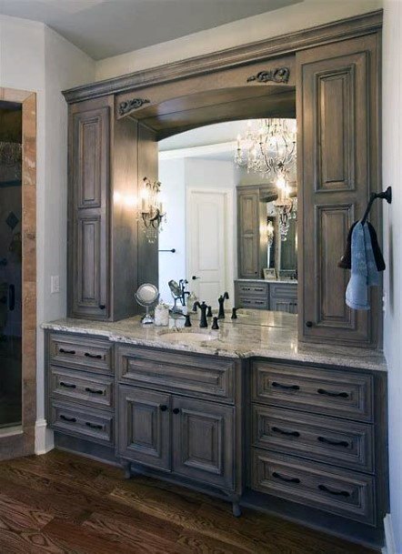 Framed Mirror Bathroom Cabinet Ideas