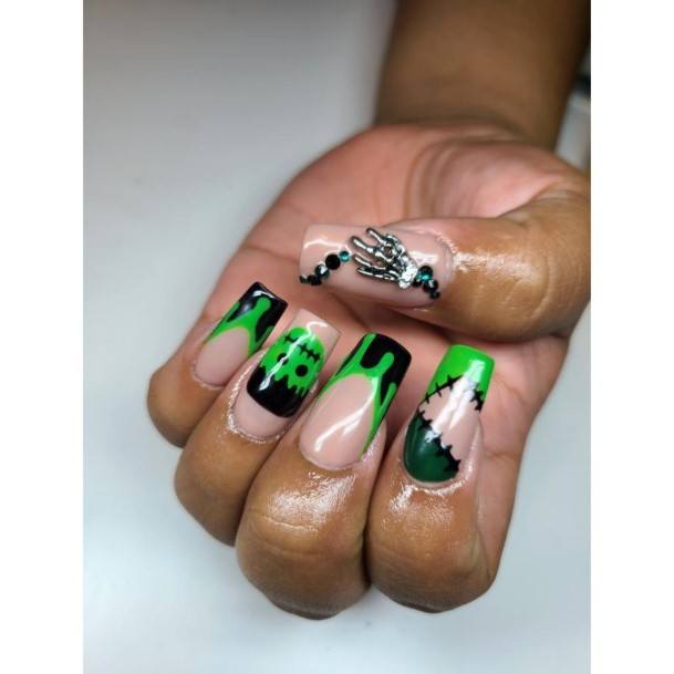 Frankenstein Nail Design Inspiration For Women