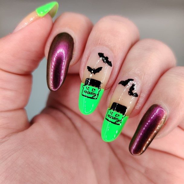 Frankenstein Nail For Ladies