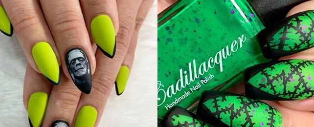 Top 100 Best Frankenstein Nails For Women – Monster Design Ideas