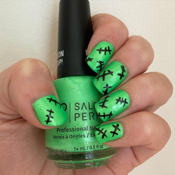 Frankensteinic Womens Frankenstein Nail Designs