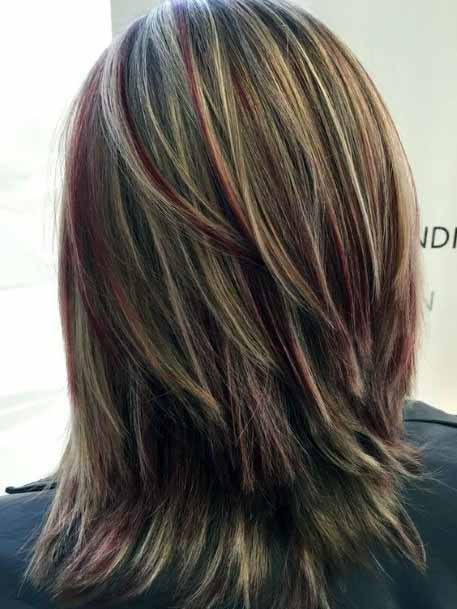 Free Flowing Cascading Brown Hair With Copper Highlights Women