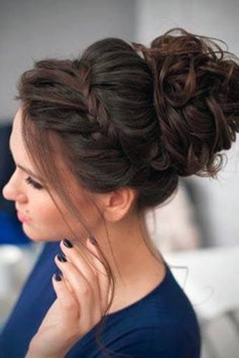 French Braided Bun Hairstyle Women