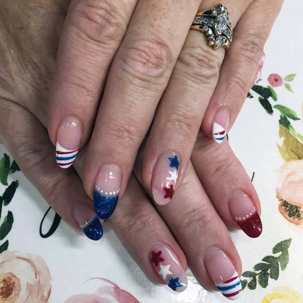 French Mani 4th Of July Nails