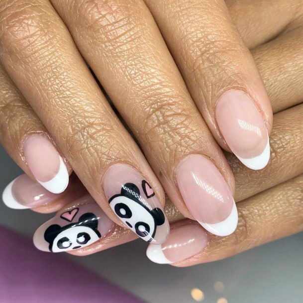 French Mani Panda Nails