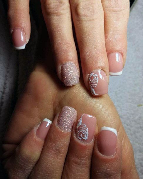 French Manicure Pink Sugar Nails For Women