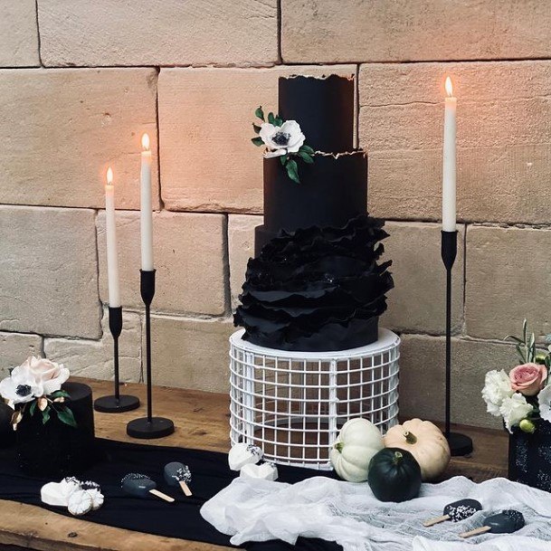 Frightening Black Halloween Wedding Cakes