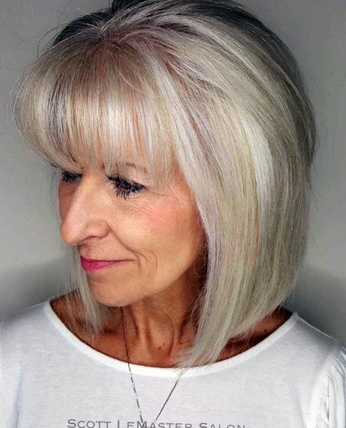 Fringed Hairstyles For Over 50 With Round Face