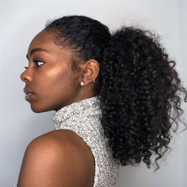 Frizzy Pony Hairstyles For Black Women 