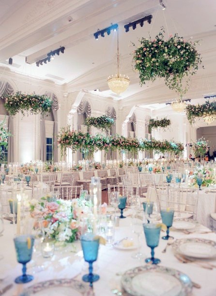 Frosted Blue Wedding Hall Decorations