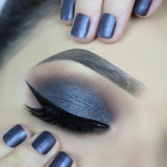 Frosted Grey Blue Eyeshadow Women