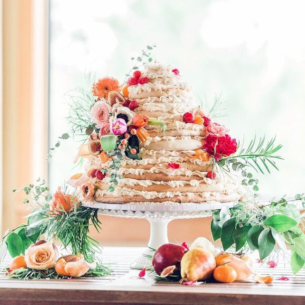 Fruits Decor Unique Wedding Cake