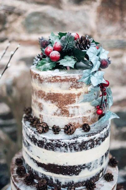 Fruity Cake Winter Wedding Flowers