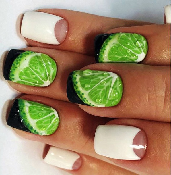 Fruity Lime Green Nail Art