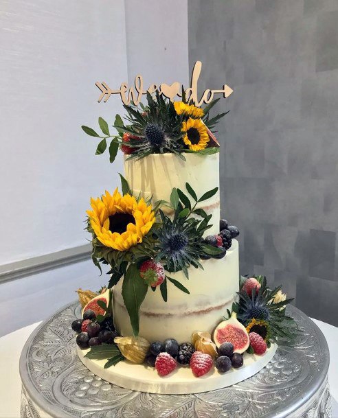 Fruity Wedding Cake Wome With Sunflower