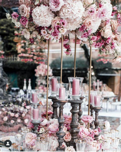 Full Sized Pink Flowers Wedding