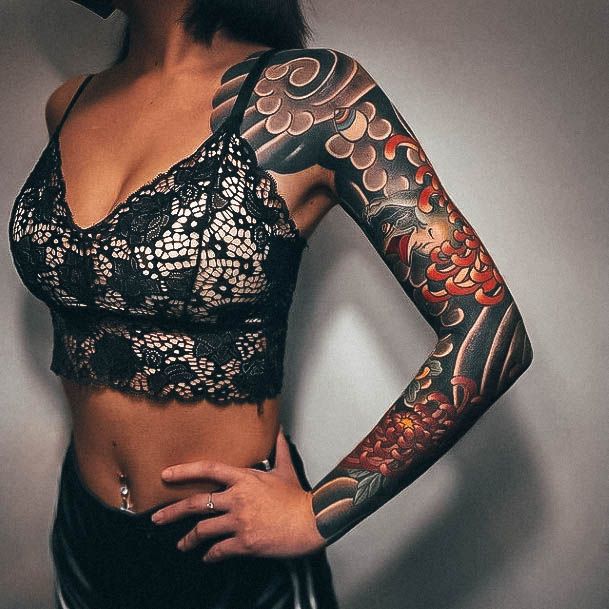 Full Sleeve Girls Tattoo Ideas