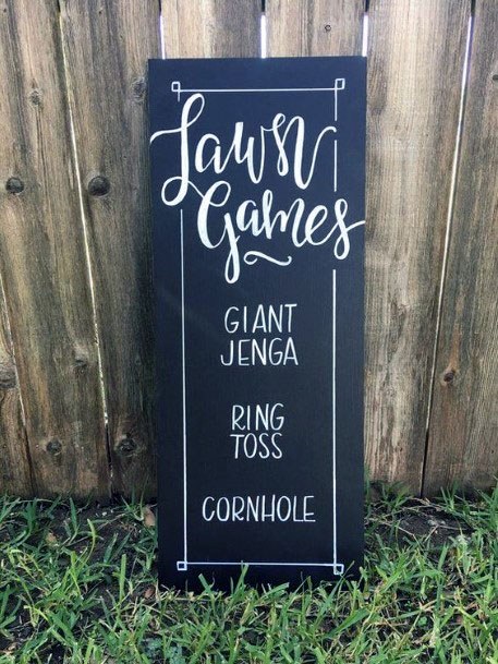 Fun Crafty Game Sign Outdoor Wedding Ideas