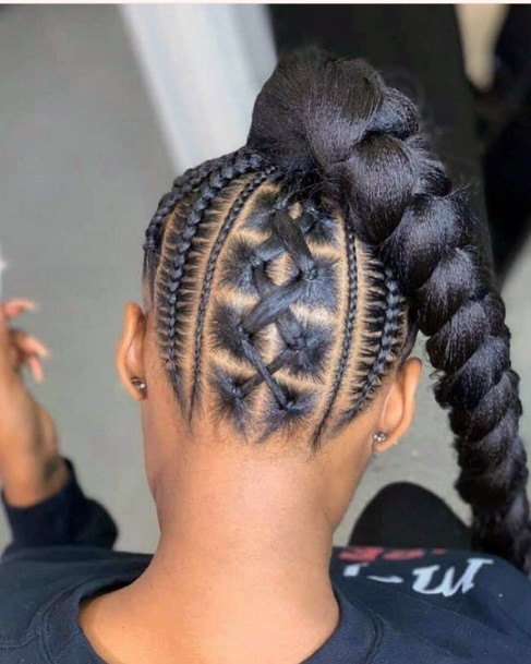 Fun Criss Cross To Thick Ponytail Braided Hairstyles For Black Women