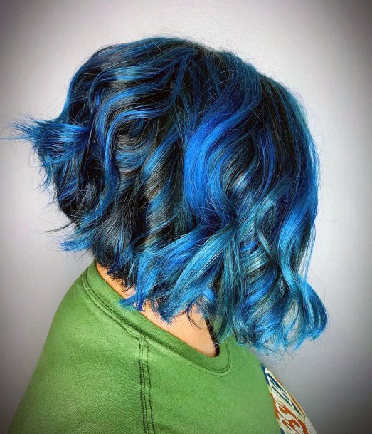 Fun Cute Wavy Blue Hairstyle Short Hair Ideas For Girls