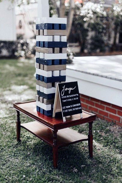 Fun Outdoor Giant Jenga Wedding Games Ideas