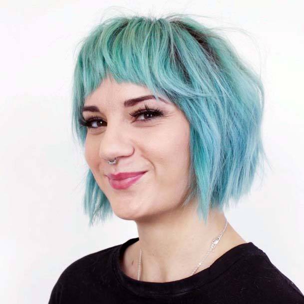 Fun Sporty Blue Hair Round Face Ideas For Young Women