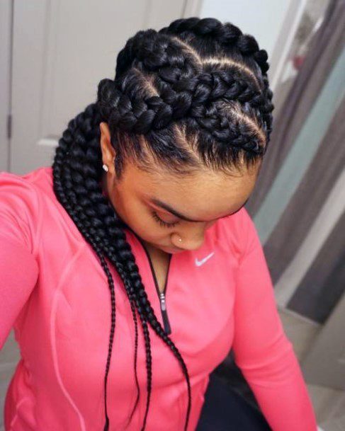 Fun Stylish Thick Design Braided Hairstyles For Black Women