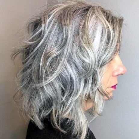 Fun Wavy Bob Grey Hairstyles For Women Over 60