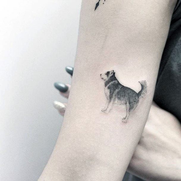 Furry Dog Tattoo Womens Hands