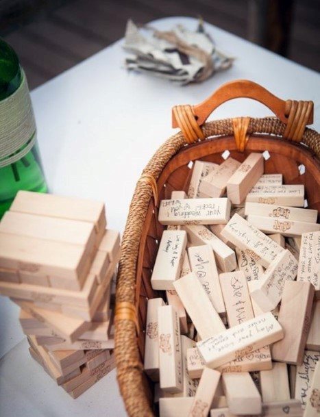 Game Pieces Jenga Wedding Guest Book Ideas