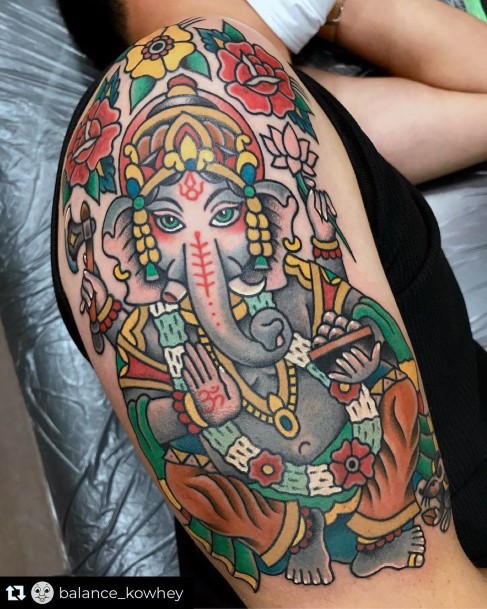 Ganesha Tattoo For Ladies