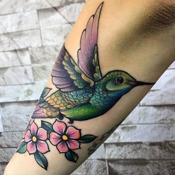 Garden Hummingbird Tattoo Women