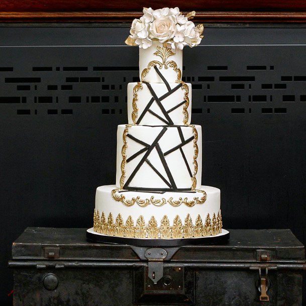 Geemetric Art Black And White Cake Wedding Decor