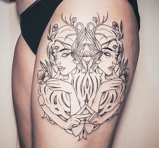 Gemini Female Tattoo Designs