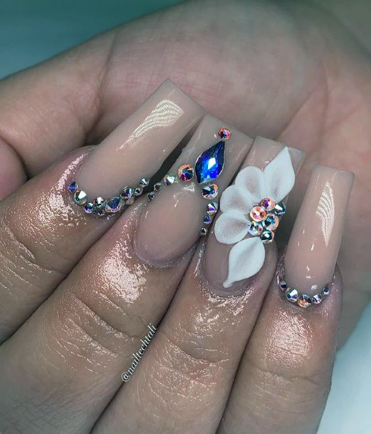 Gems On Nails 3d Flowers For Women