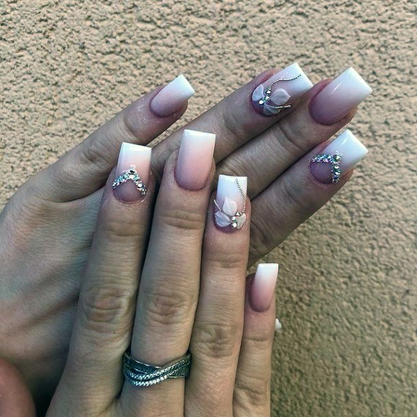 Gemstone Nails Feminine Ideas