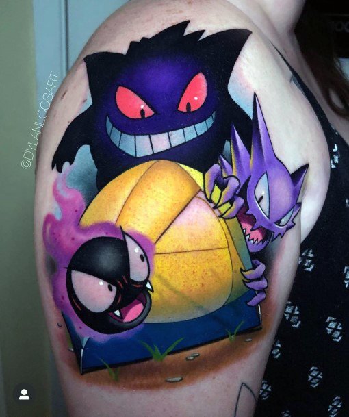 Gengar Female Tattoo Designs