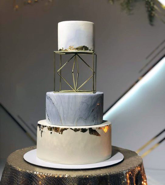 Geometric Art 3 Tier Wedding Cake Women