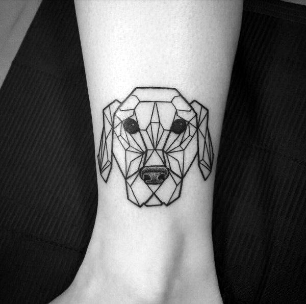 Geometric Design Tattoo For Women Ankles