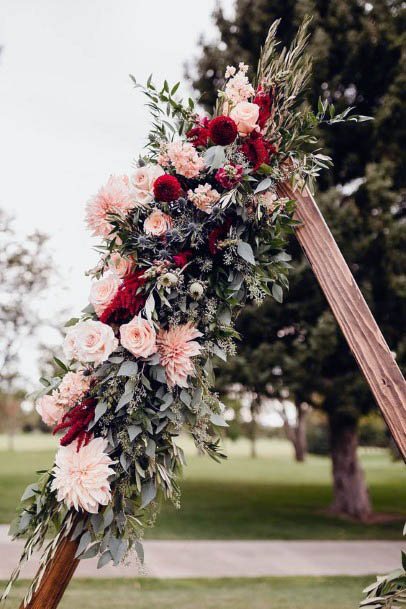 Geometric Display Rustic Wedding Flowers