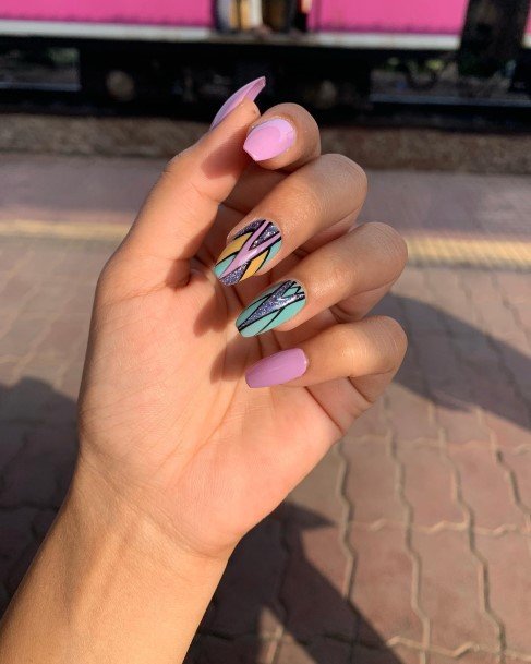 Geometric Female Nail Designs