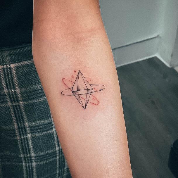 Geometric Georgeous Diamond Tattoo On Girl