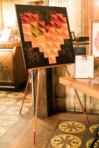 Geometric Heart Wedding Guest Book Ideas