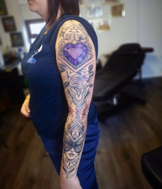 Georgeous Amethyst Tattoo On Girl