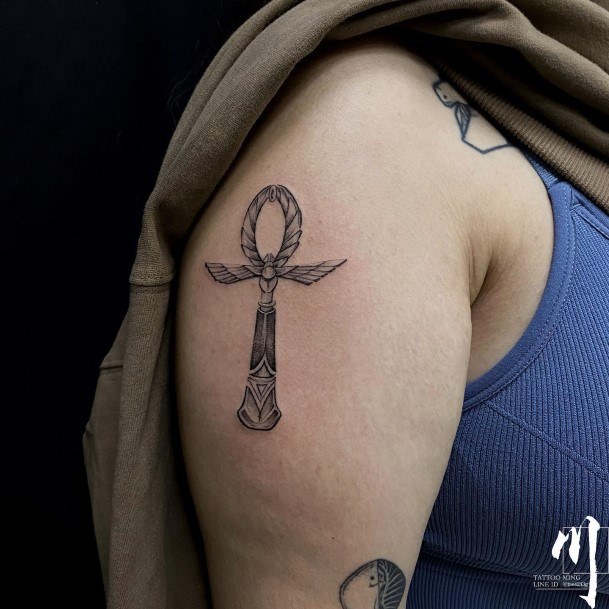 Georgeous Ankh Tattoo On Girl